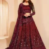 Divastri Embroidered Semi Stitched Lehenga Choli (Maroon)