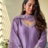 Elegant Lavender Silk Kurta Set with Dupatta